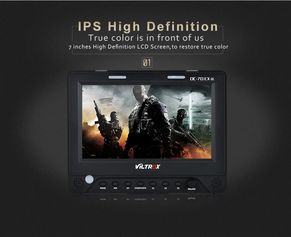 Viltrox DC-70 EX 7 ''4 к HD HDMI/SDI/AV вход выход камера видео ЖК-монитор дисплей+ адаптер переменного тока для Canon Nikon Pentax Olympus