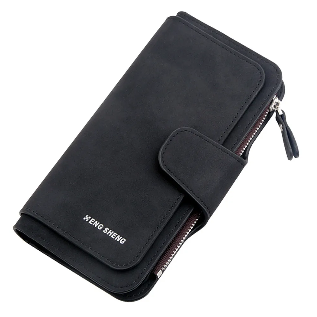 Женская сумка модный Дамский однотонный матовый длинный секционный кошелек с