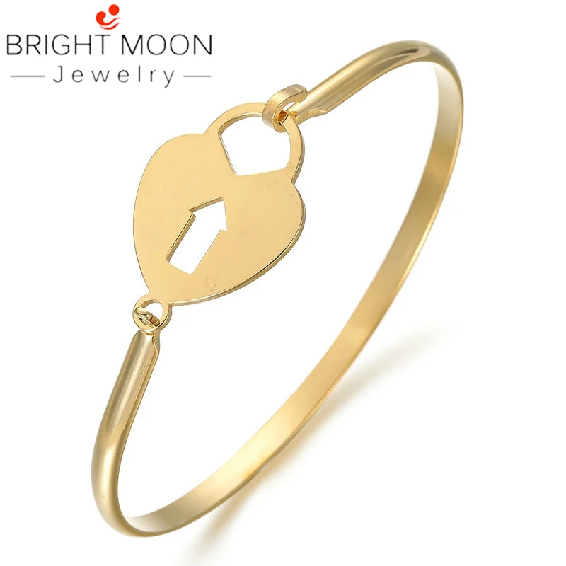 Женские браслеты из нержавеющей стали Bright Moon очаровательные с золотым покрытием