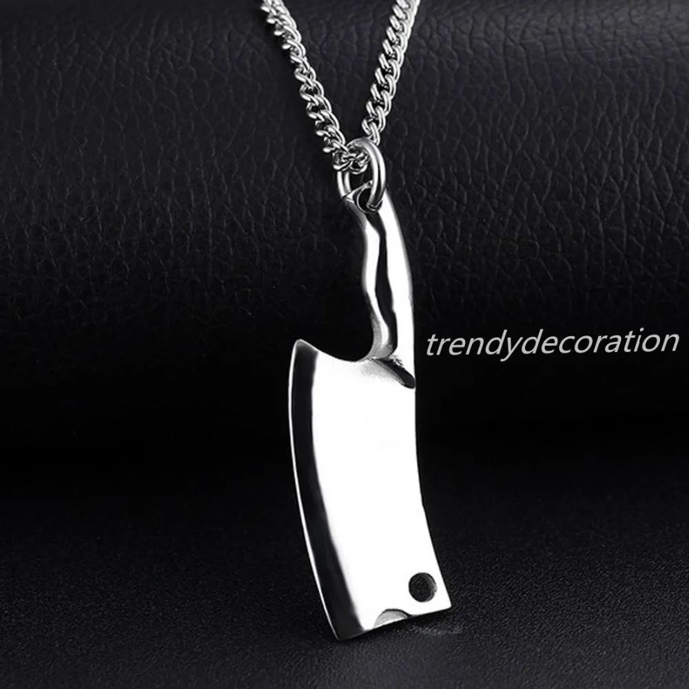 Ожерелье из нержавеющей стали Панк охотничий нож кулон мужчины красочные