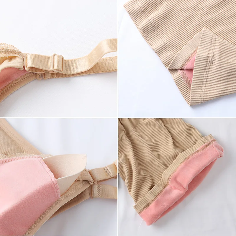 Женское бархатное кружевное термобелье жилет Толстая Женская зимняя теплая