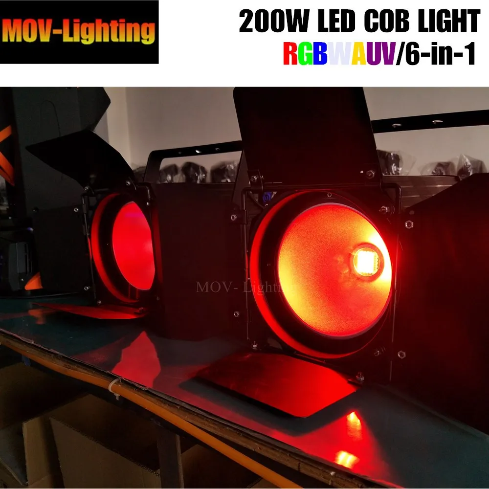 2 шт. COB 200w 3200k 5600k регулируемый RGBWAUV цветной светильник|Эффект освещения сцены| |