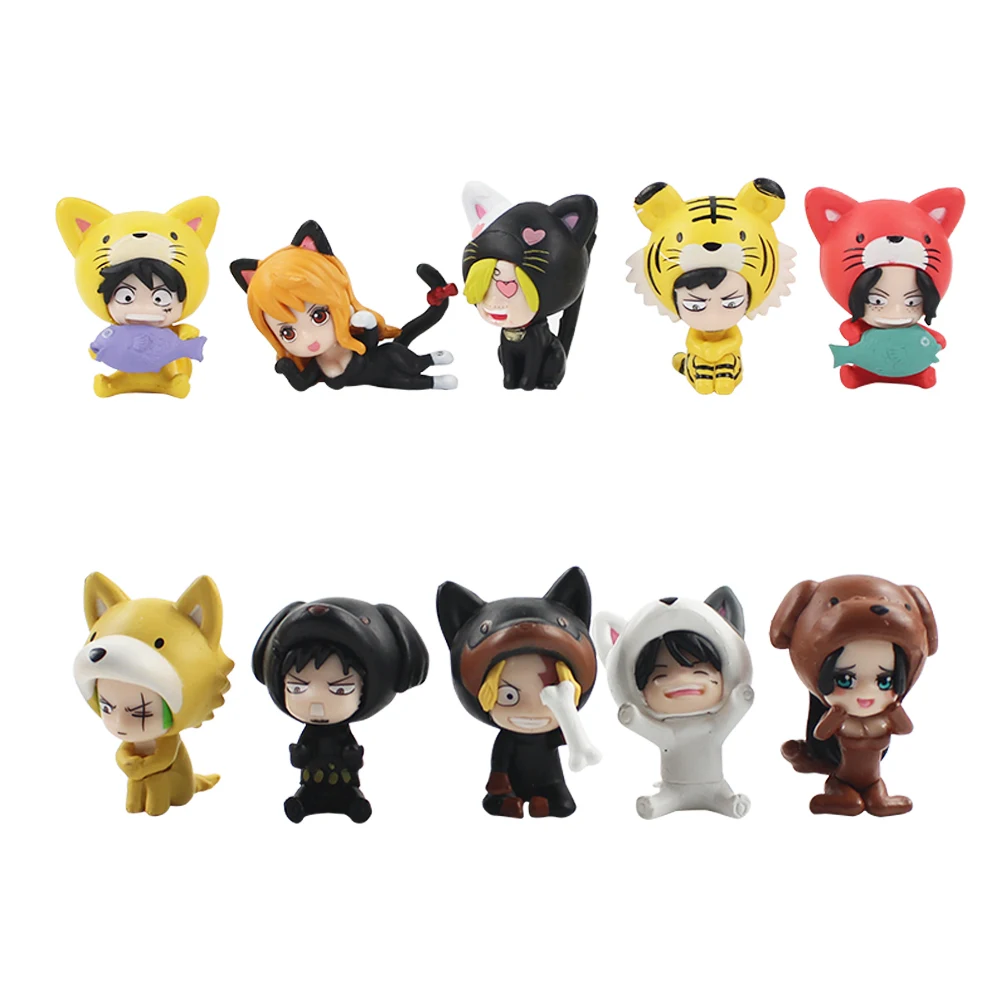 5 шт./лот фигурки Luffy Nami Sanji Zoro Sabo Ace Hancock закон косплей кошка собака животные модели