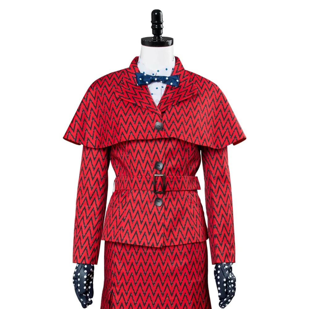 Mary Poppins Returns 2 Косплей Костюм Мэри костюм Мэри Поппинс красное платье пальто костюм Хэллоуин карнавальные костюмы для взрослых женщин