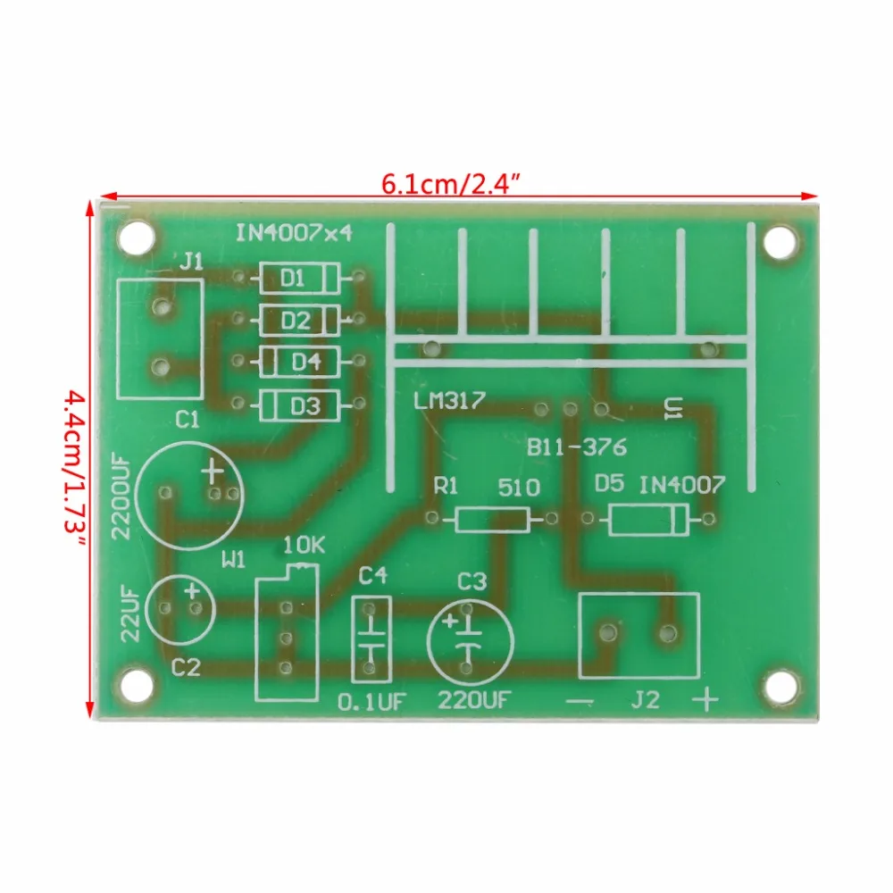 LM317 регулируемый блок питания с выпрямленным входом постоянного тока DIY Kit