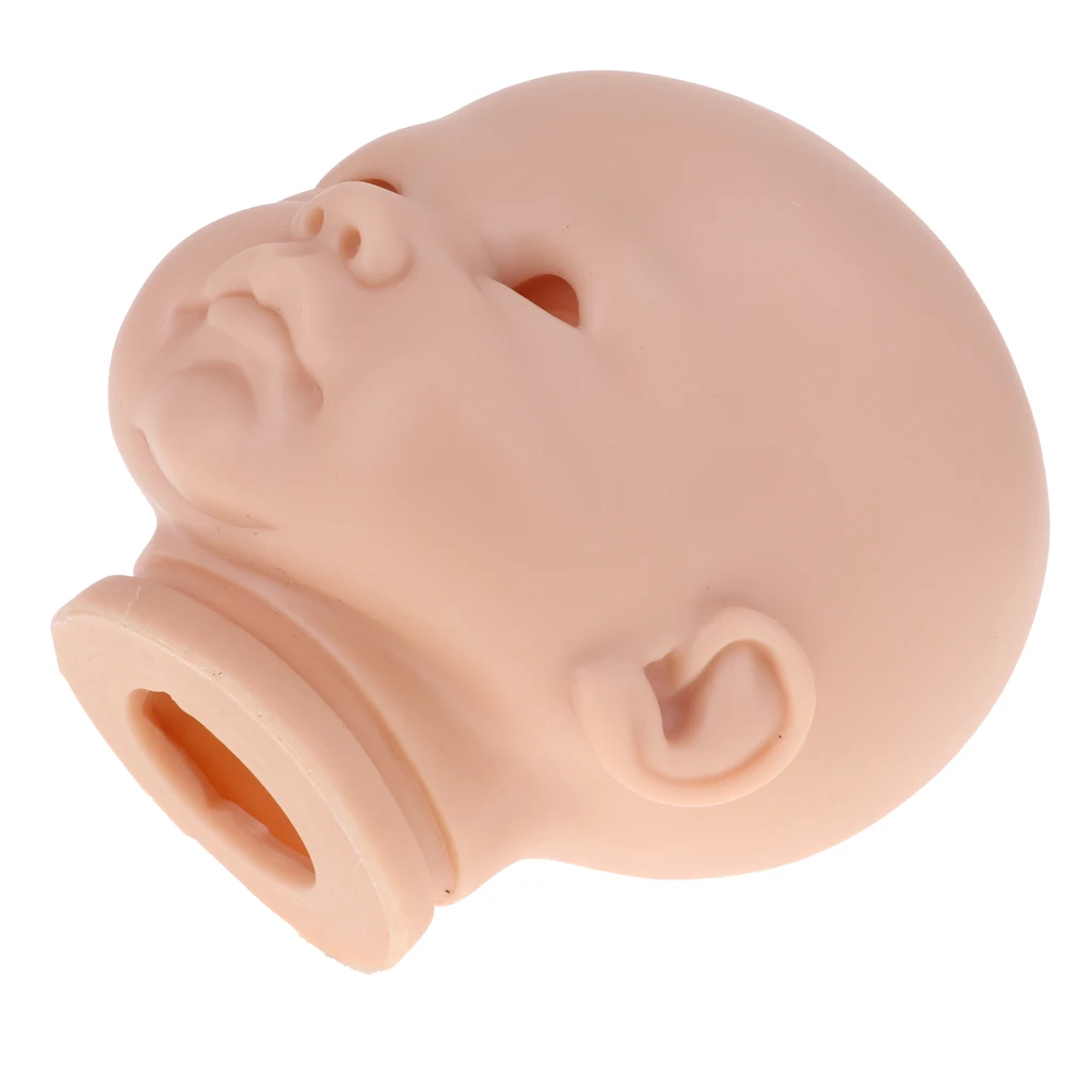 Настоящий мягкий винил 20 дюймов Неокрашенная голова плесень Reborn Awake Baby Doll новорожденный Неокрашенная голова лепить Набор DIY Accs#1