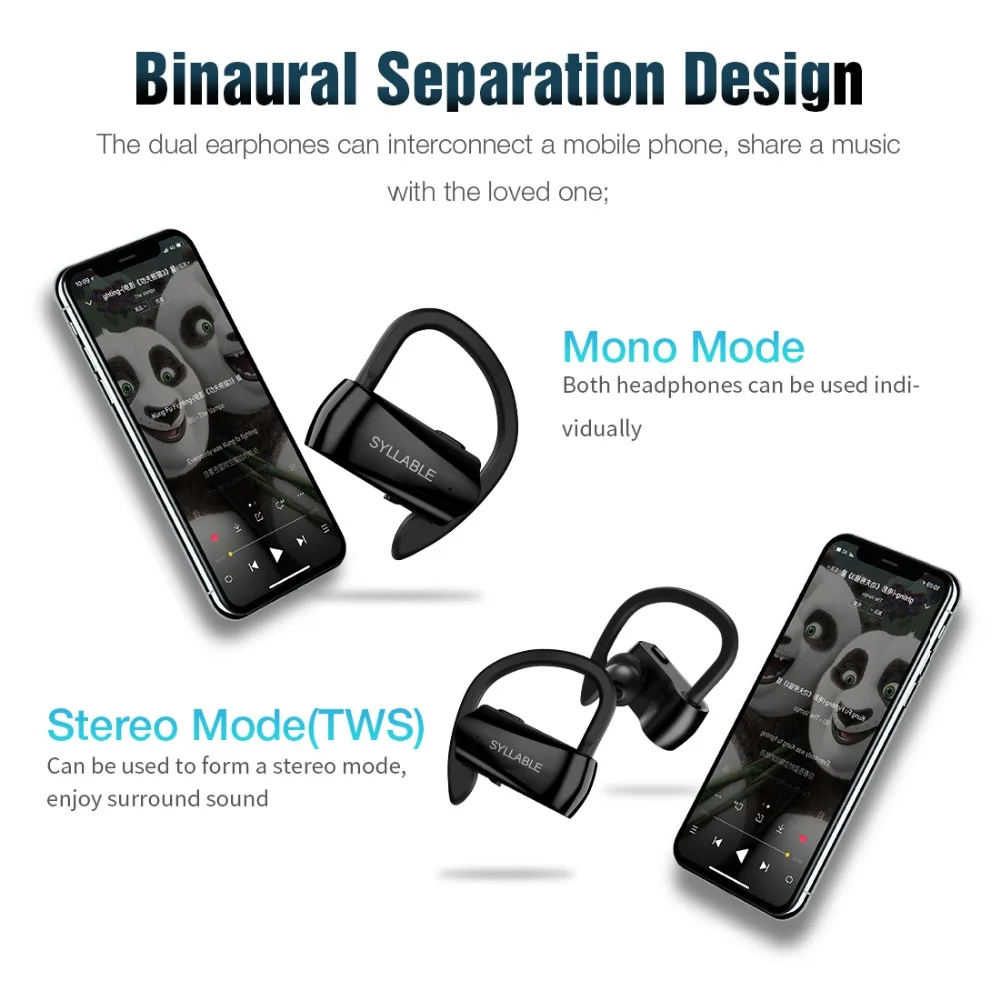 2020 SYLLABLE D15 TWS беспроводные Bluetooth V5.0 наушники истинные стерео гарнитура для