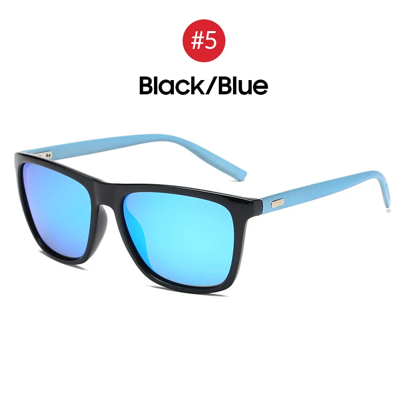 5 Black Blue VIVIBEE, квадратные солнцезащитные очки, поляризационные, для мужчин,, трендовый дизайн, UVA, UVB, защита от солнца, очки для женщин, водителя, поляризационные оттенки - Цвет линз: 5 Black Blue