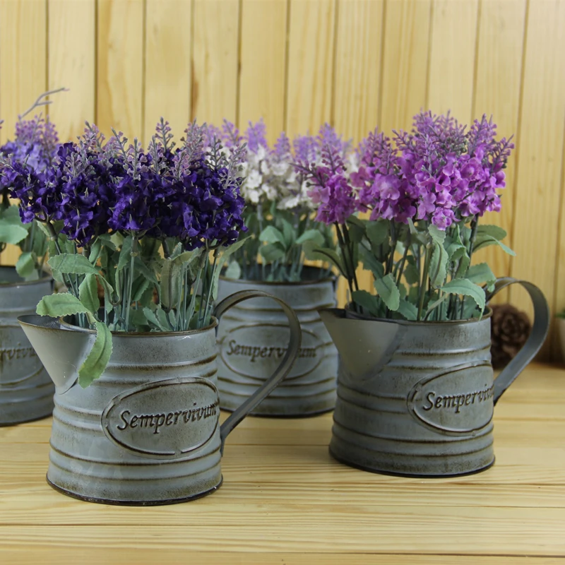 Настенный горшок цветочные горшки кастрюли с искусственным цветком лаванды