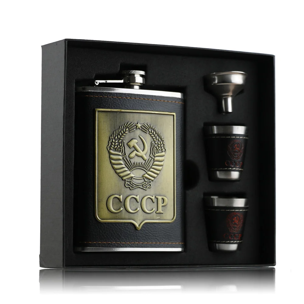 8 унций нержавеющая сталь спирт бедра фляги виски вино бутылка Воронка чашка для