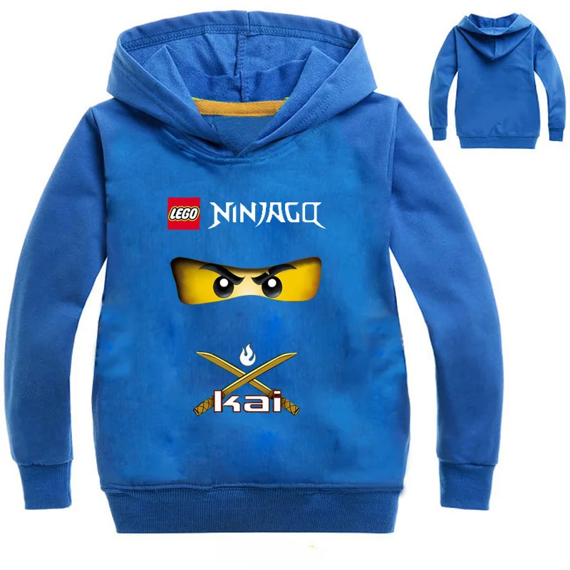 Детская футболка с капюшоном и рисунком ниндзя Ninjago длинными рукавами Свитшот