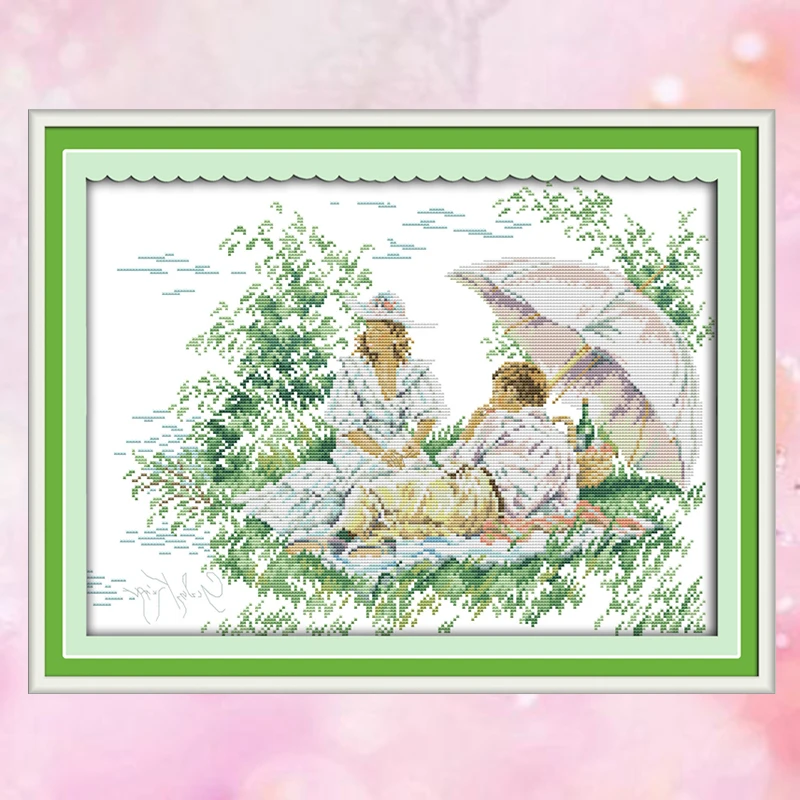 Хлопковые наборы для вышивки Joy Sunday DMC14CT11CT девочек и пикника гостиной спальни