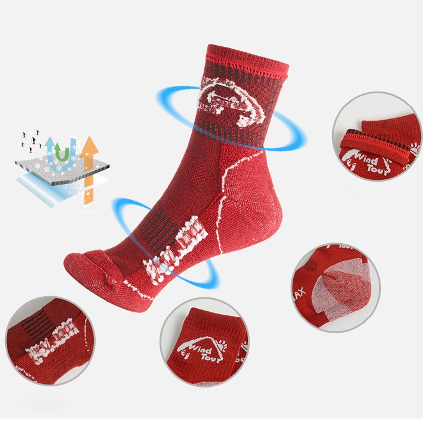 Мужские зимние теплые носки CoolMax для занятий спортом на открытом воздухе дышащие