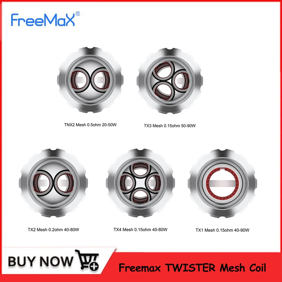 5 шт./лот оригинальная сетчатая катушка Freemax TWISTER X1 0.15ohm SS316 0.12ohm X2 0.2ohm X3 0 15 ohm