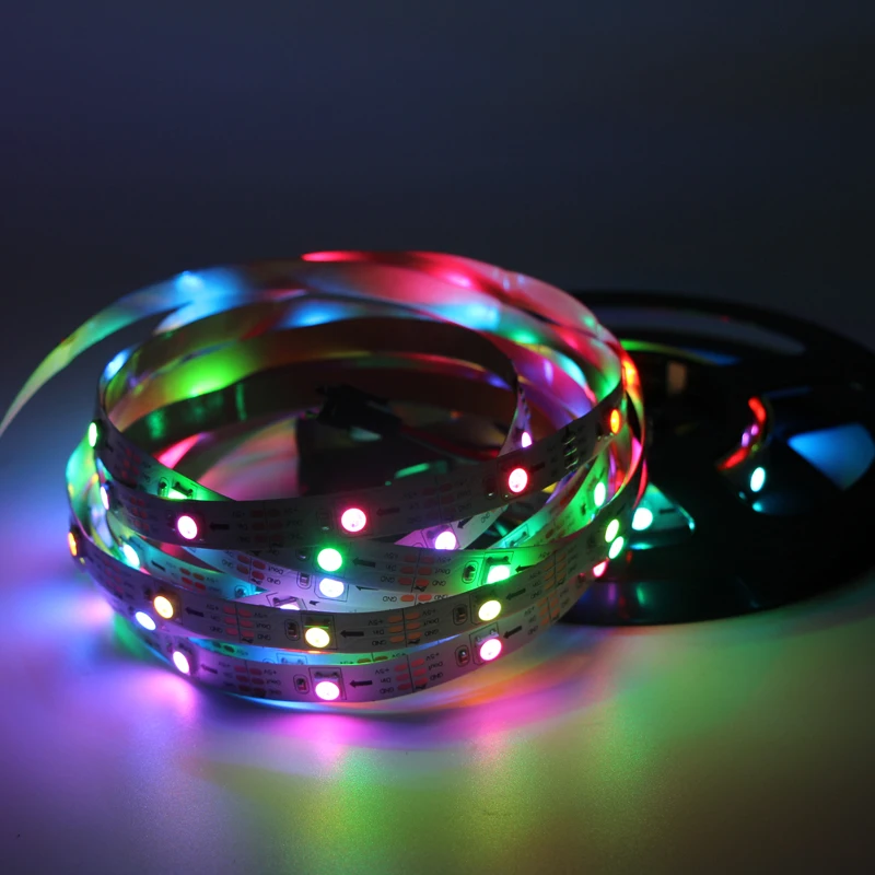 RGB WS2812 Светодиодная лента 50 см 1 м 2 3 5 полноцветная 15 30 144 светодиодов постоянного
