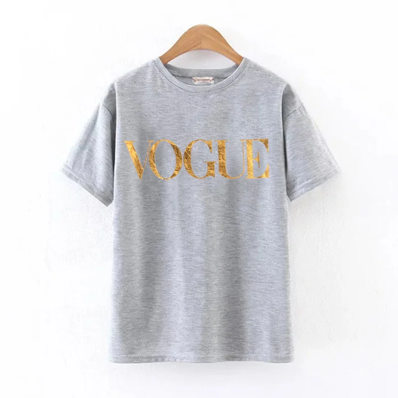 golden gray Harajuku футболка хлопок повседневные женские Топы Одежда VOGUE фирменная футболка женская футболка с принтом модная женская футболка женская - Цвет: golden gray