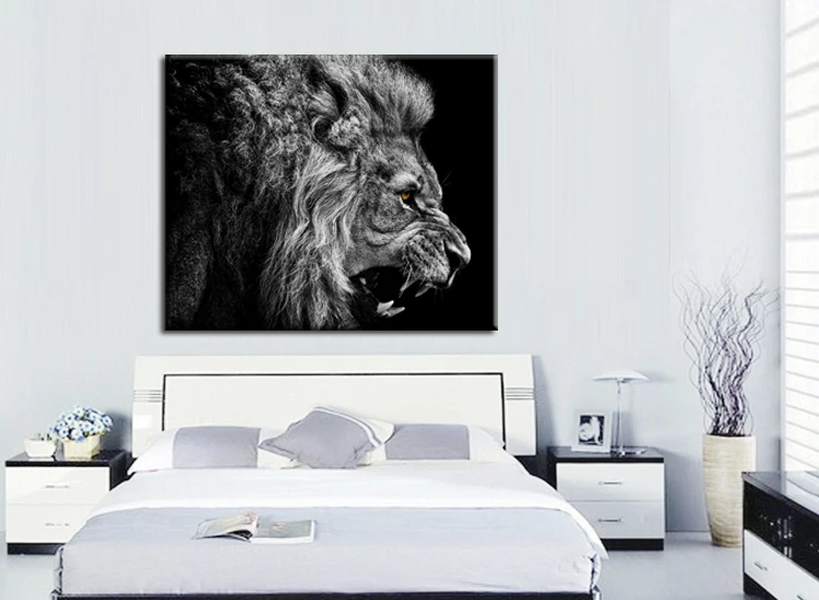 1 шт./компл. HD печать животных Мужской Лев настенная живопись холст декор комнаты