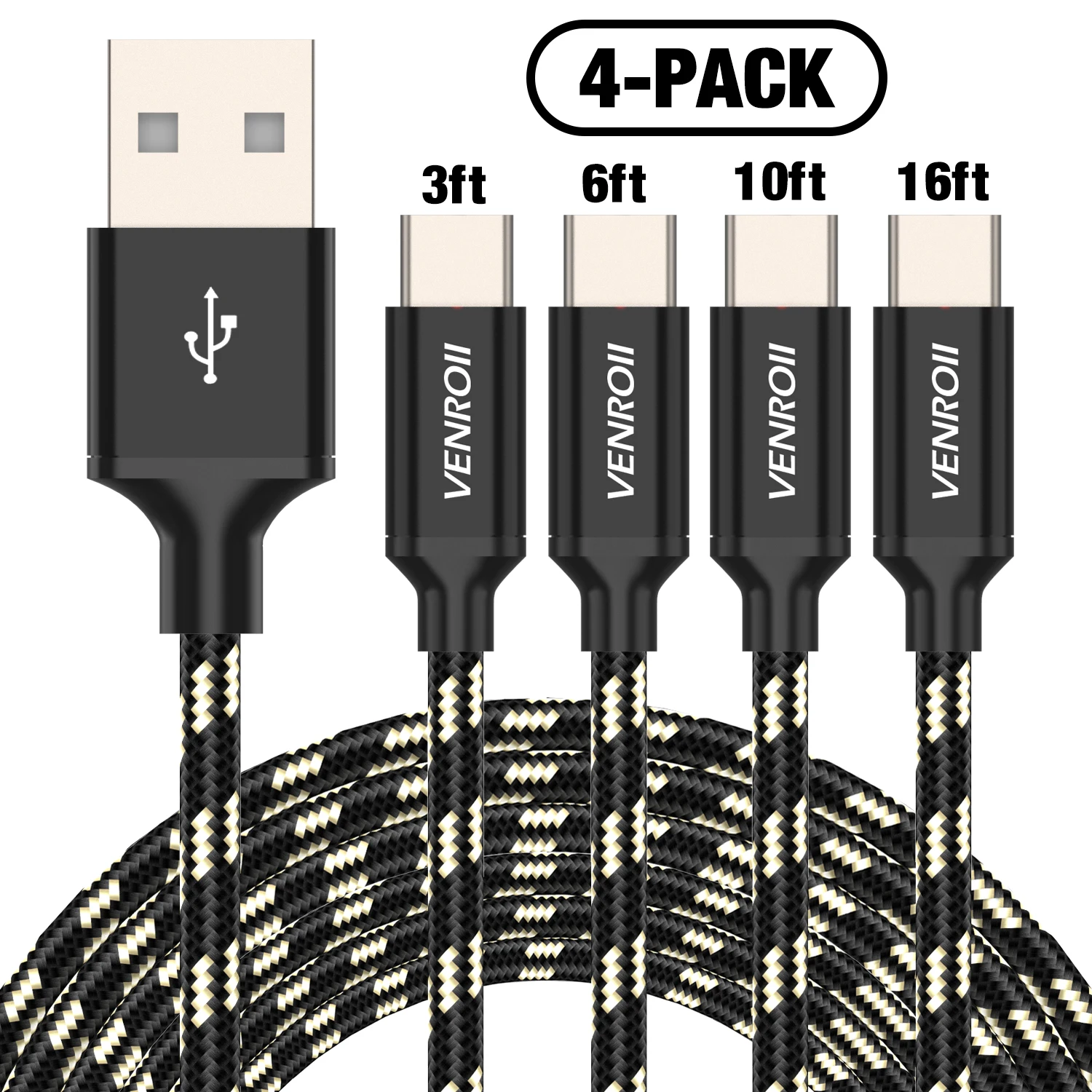 Venroii 1,2 м 2 м 3 м 5 м кабель usb type C для samsung S8 Xiaomi mi x 3 8 9 USBC type-C кабель для передачи данных для huawei P20 mate 20 Oneplus