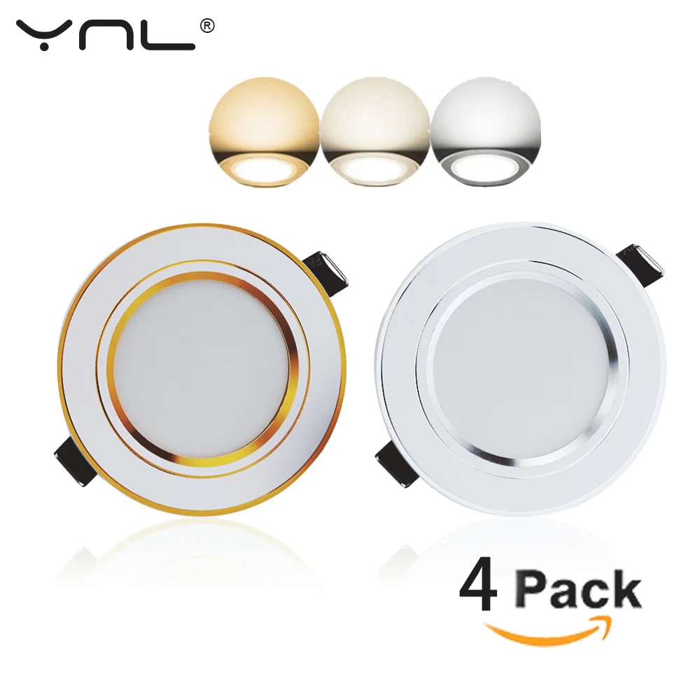 4 шт. светодиодный светильник сменный 3 Вт потолочный встраиваемый с драйвером