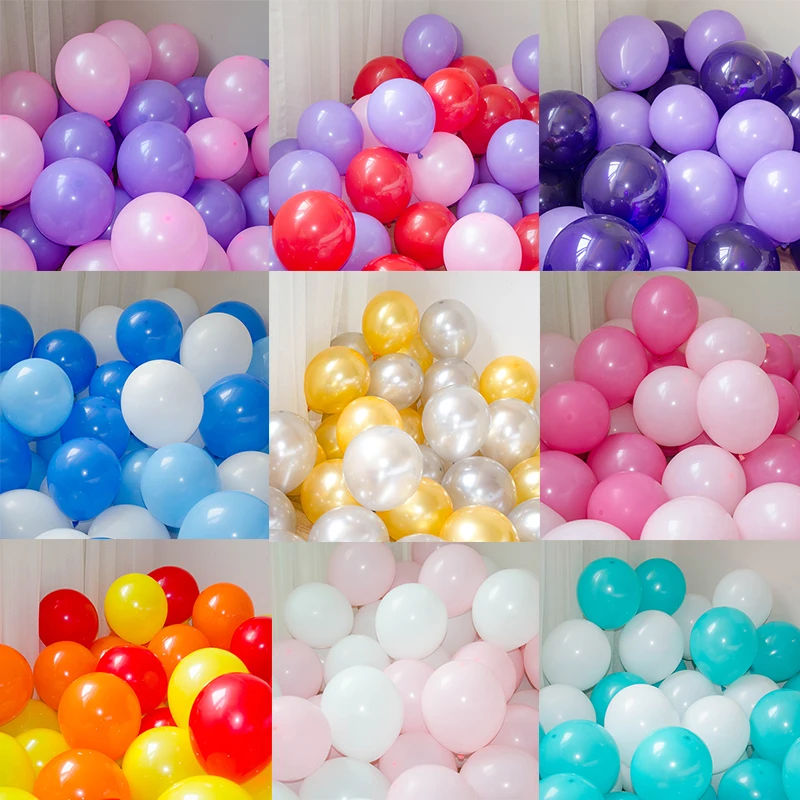 

BTRUDI 50pcs 10inch 2.2gThickening Balloon mixed color Party Birthday Mall Scene Decoration Party and Wedding Creative Balloons