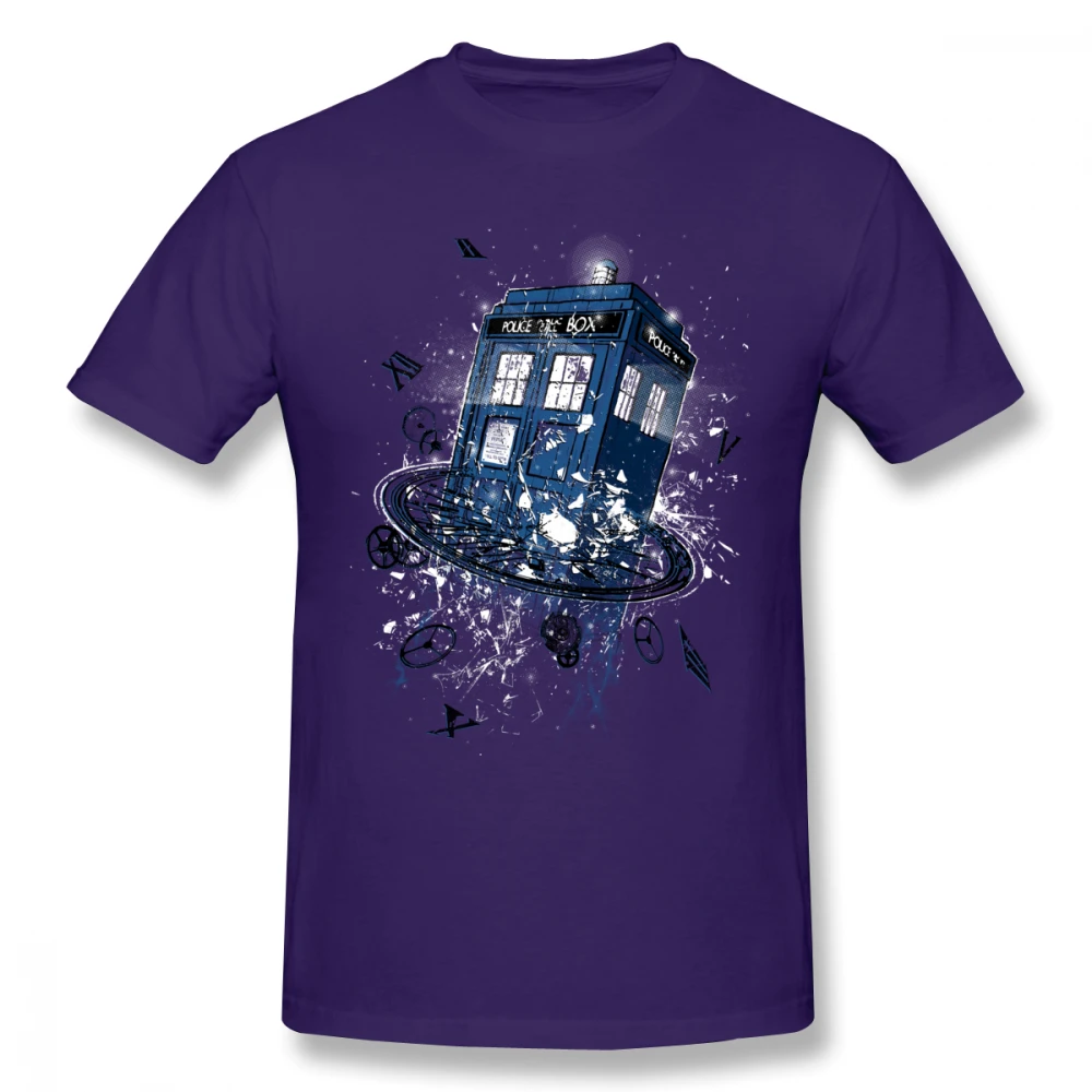 Футболка Doctor Who DR Tardis, Мужская футболка с графическим рисунком и коротким рукавом, новинка года, летняя футболка - Цвет: Фиолетовый