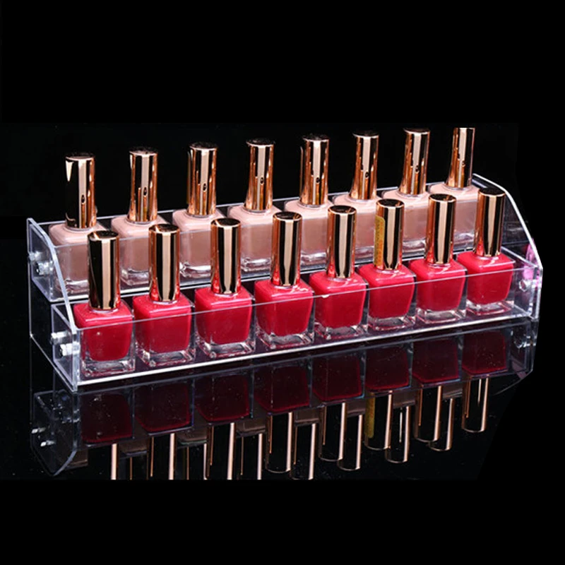 Прозрачная/прозрачная стойка для лака ногтей многослойная косметическая