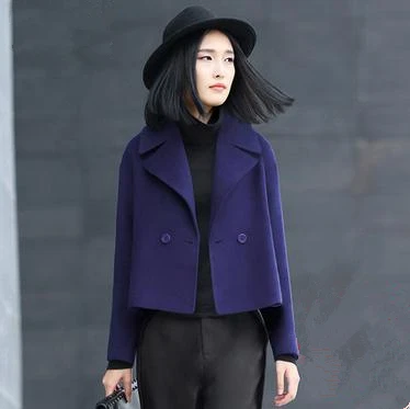 Короткий тренчкот шерстяные пальто и куртки для женщин Весна 2020 с широкой талией