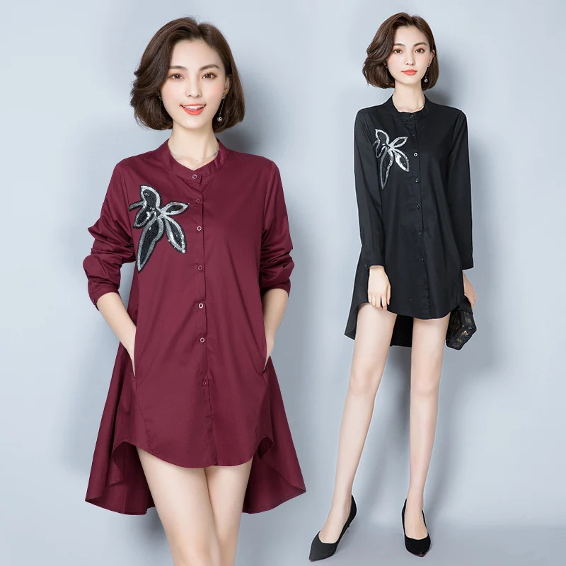 5XL Плюс большой размер Blusas Feminina 2017 Новый корейский весна лето осень Стиль Женщины