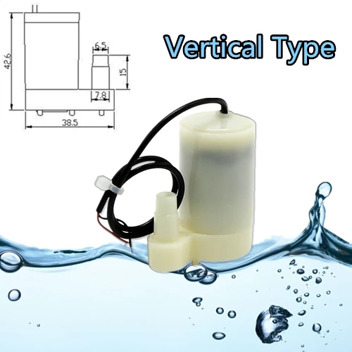 DC 2,5-6 V Низкий уровень шума бесщеточный мотор Pump120L/H Мини Микро погружной водяной насос - Напряжение: Verticle Type
