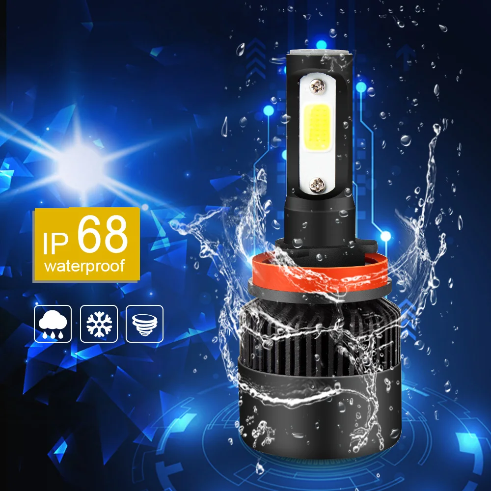 2 шт. H7 светодиодный 72W фары для 8000LM 6000 К фар автомобиля H4 H1 H11 9005 9006 светодиодный Авто противотуманных фар 12 V/24 V светодиодный H4 H7 авто фары лампы