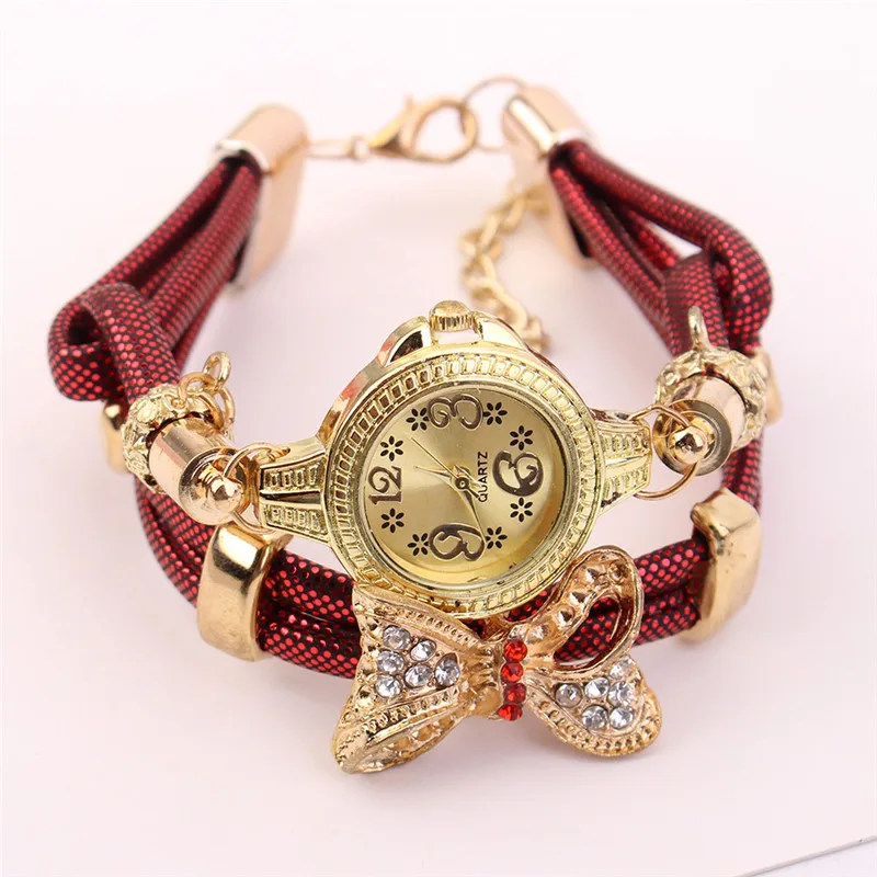 Модный тренд с бантом намотанные часы браслеты в стиле ретро