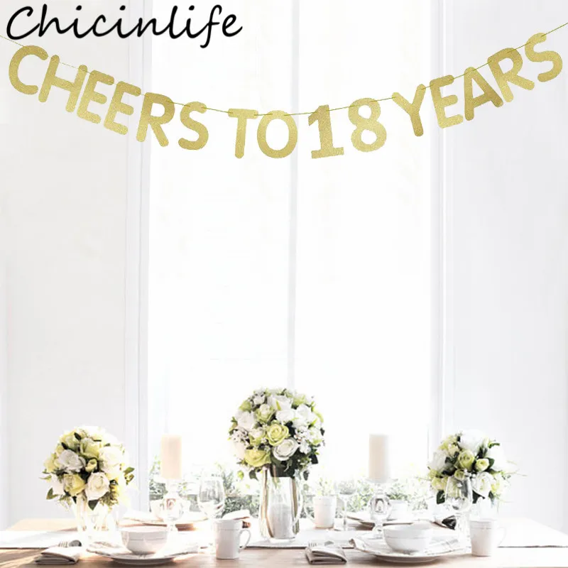 Chicinlife 1 комплект праздничный баннер на 18/21/30/40/50/60 лет флажки для взрослых товары