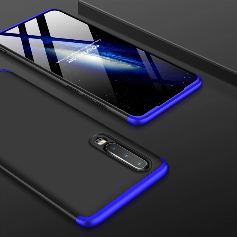 Задняя крышка 3 в 1 для Huawei P30 Lite P40 Pro PC жесткий роскошный Съемный матовый чехол