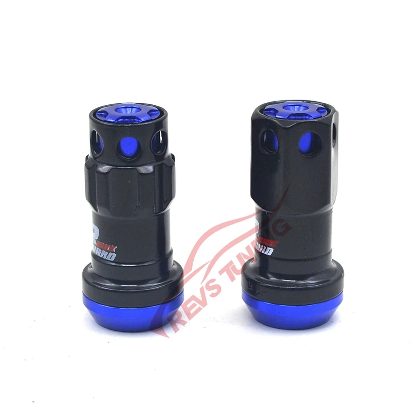 20pcs 44mm M12 1.5 1.25 Blue Cap Anti Theft Steel Maxguard Car Tuning Auto Racing Wheel Lug Nuts Lock Locking Nuts
