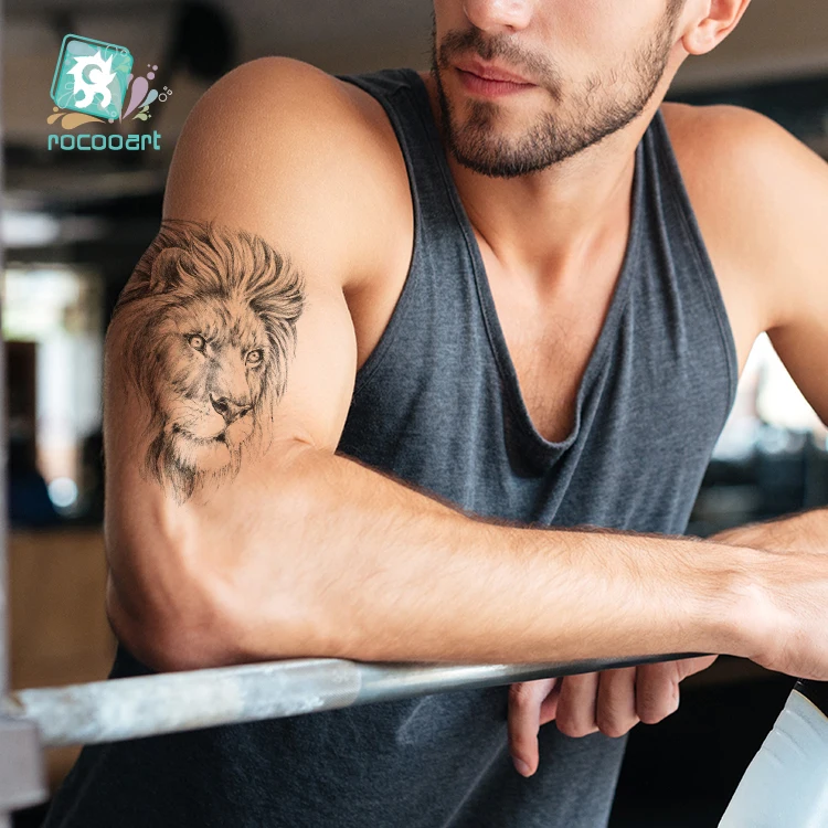 Rocooart татуировка с леопардом Lion искусственная Татуировка Тигр временные