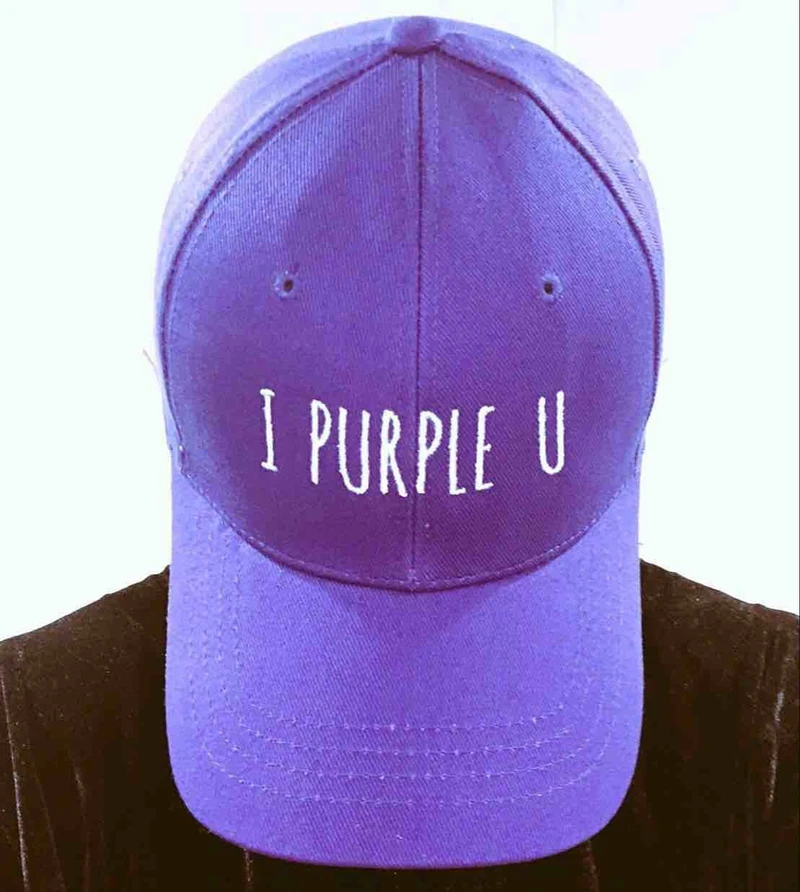 

2018 new Kpop V Baseball Cap Snapback unisex adjustable style golf cap Hats I PURPLE U embroidery bone