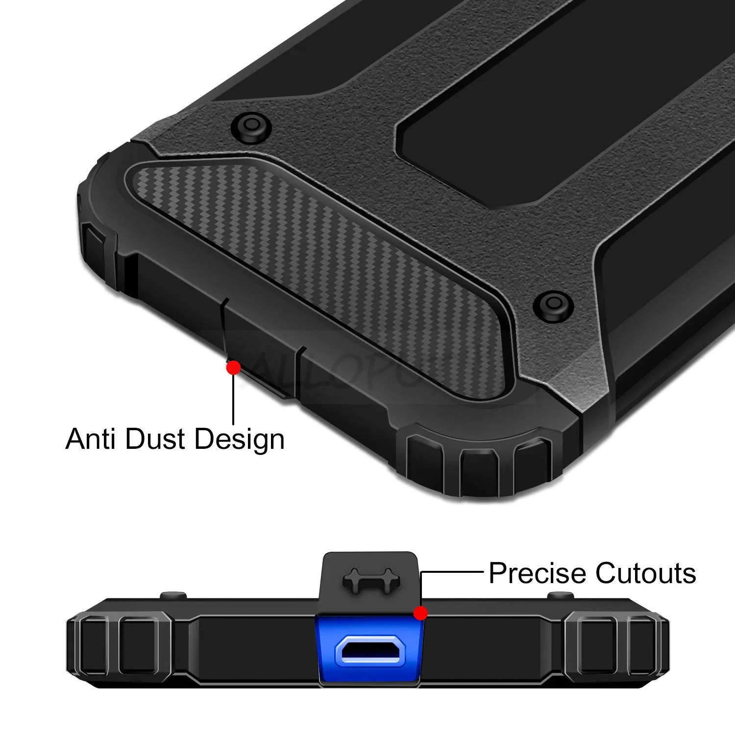 Armor Shockproof Case for Redmi 7 Note 7 6A Case Rigid Plastic Silicone PC Rugged Case Xiaomi Redmi 6A 7 Note 7 8 Pro Back Cover