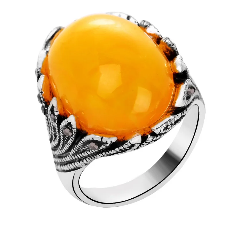 New Ancient Retro Inlaid Crystal Opal Men Snd Women Ring Jewelry Wholesale