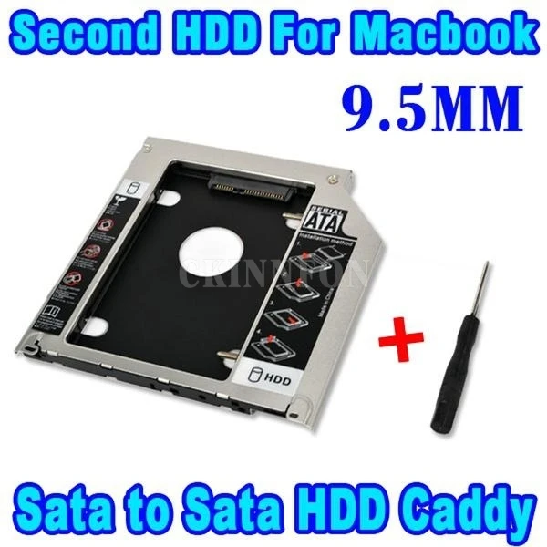 

200PCS Universal 9.5mm Second HDD Caddy 2nd SATA 3.0 Hard Disk Drive 2.5" SSD Enclosure for Apple Macbook Pro Air etc CD DVD ROM