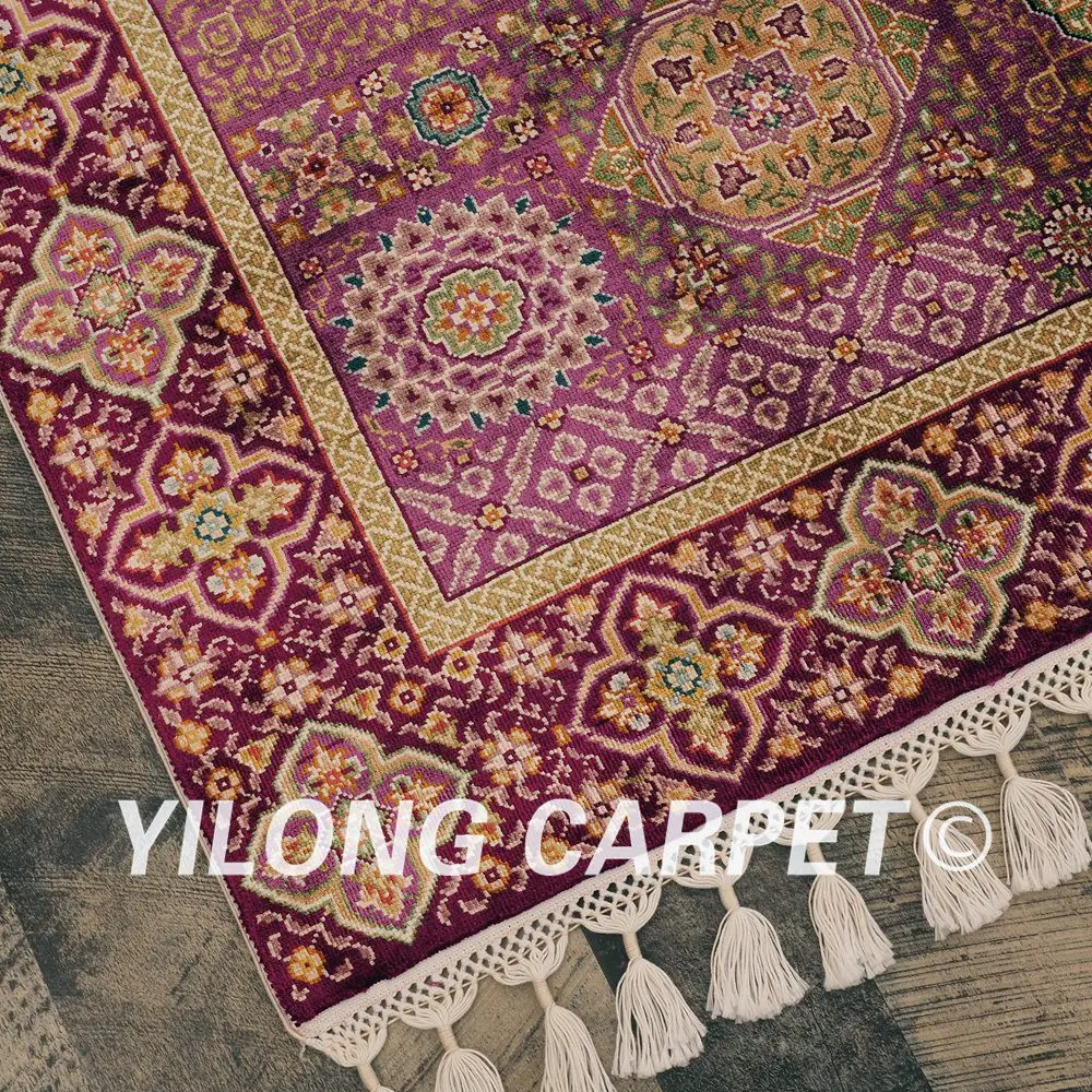Yilong 3 5 'x 2' винтажный турецкий Шелковый ковер с узлом ручной работы цветочный