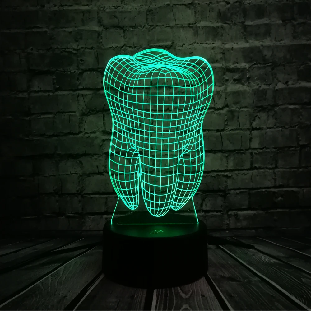 Новый крутой 3D зуб зубы LED USB лампа Атмосфера RGB ночник красочные детские игрушки
