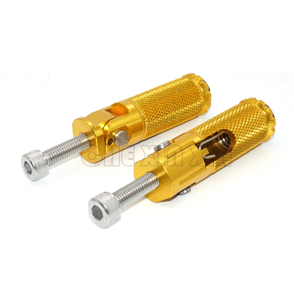 Gold CNC Universal Motorbike Motorcycle Rear Set Rest pad Folding Foot peg For Yamaha BMW Honda Kawasaki KTM Suzuki | Автомобили и
