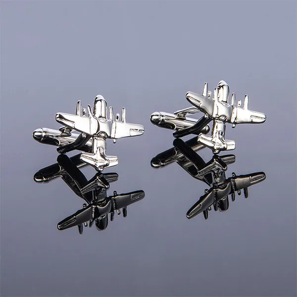 156135 New High Quality Mens Design Airplane Cufflinks Helicopter Aircraft Cuff Links For Business Shirt Wedding Gift Free Shipping - Окраска металла: 156135