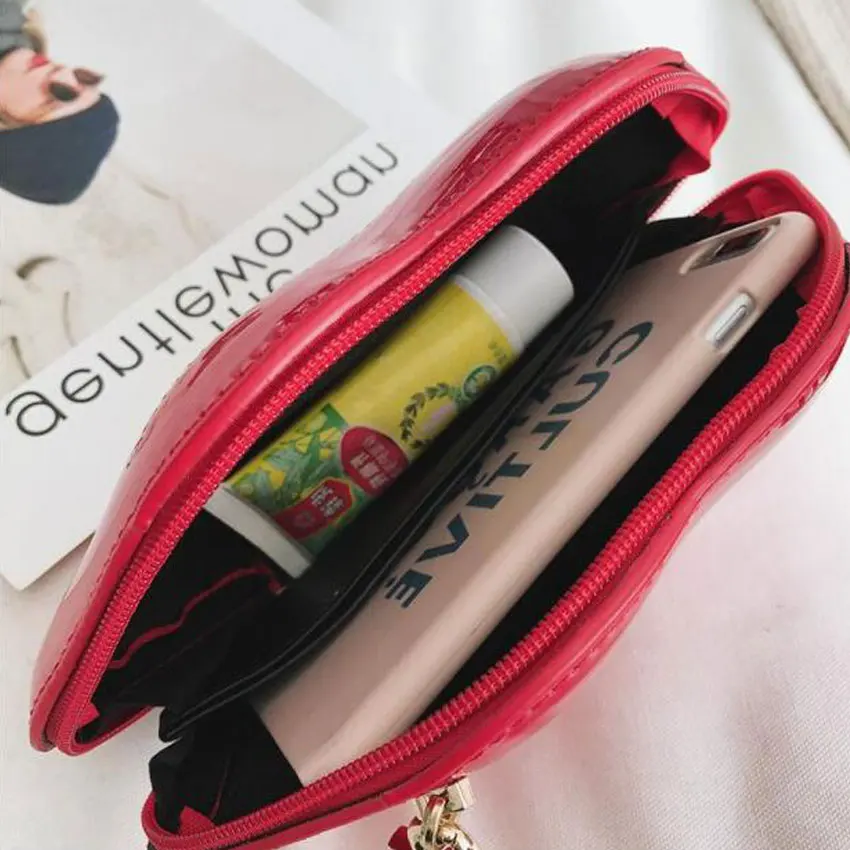 Женская сумка-мессенджер LJT маленькая сумка в форме губ с цепочкой вечерняя