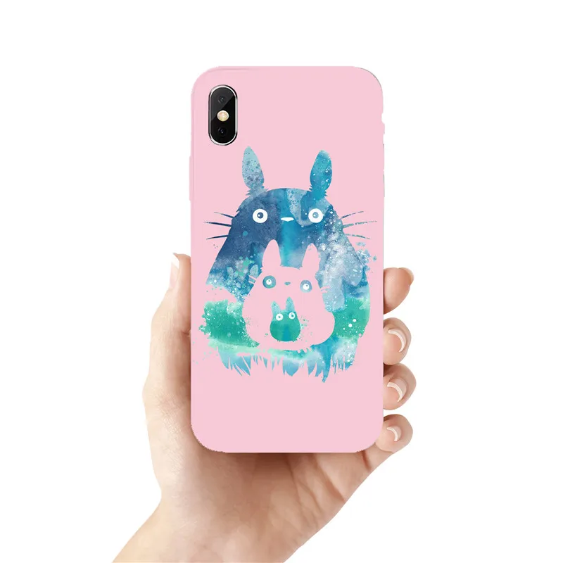 TPU Bonito Kawaii Totoro аниме Ghibli Миядзаки A Viagem de Chihiro Kaonashi TPU Macio Caso de Telefone кларо Para iPhone 6S 7 8 X - Цвет: TPU