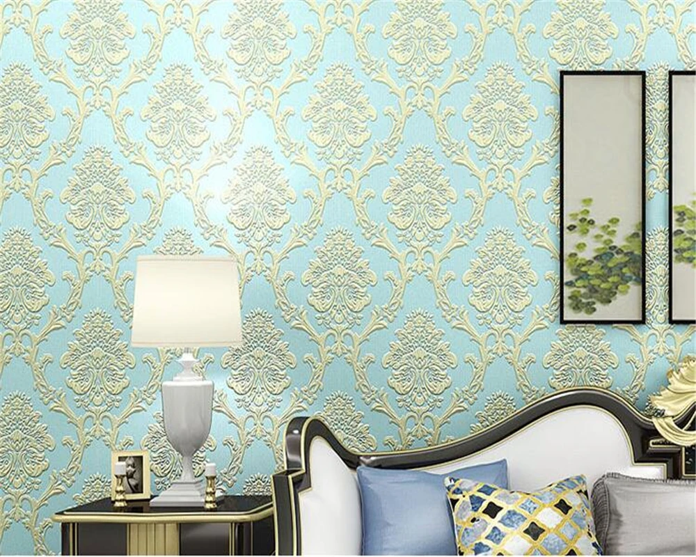 

beibehang Precision pressed environmental wallpaper roll living room wallpaper Damascus home interior papier peint mural 3d