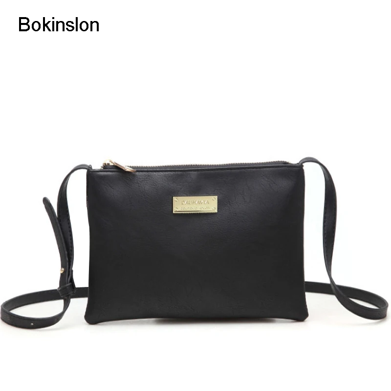 Bokinslon Crossbody Bag Woman Simple Chic Women PU Leather Bags Temperament Portable Female Small Shoulder | Багаж и сумки