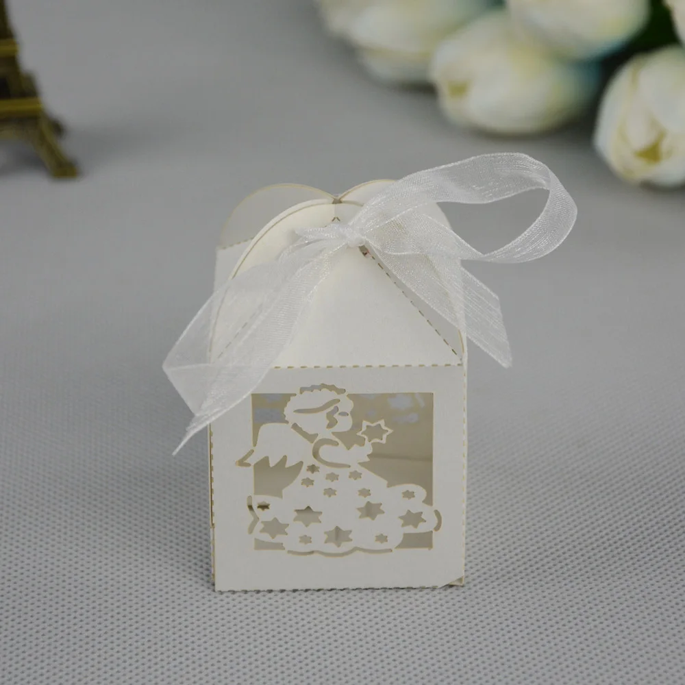 100 шт./лот декоративная белая бумажная коробка для детской вечеринки дня рождения