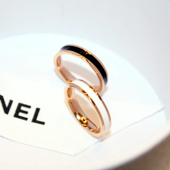 Керамическое кольцо YUN RUO цвета розового золота белое черное для мужчин и женщин