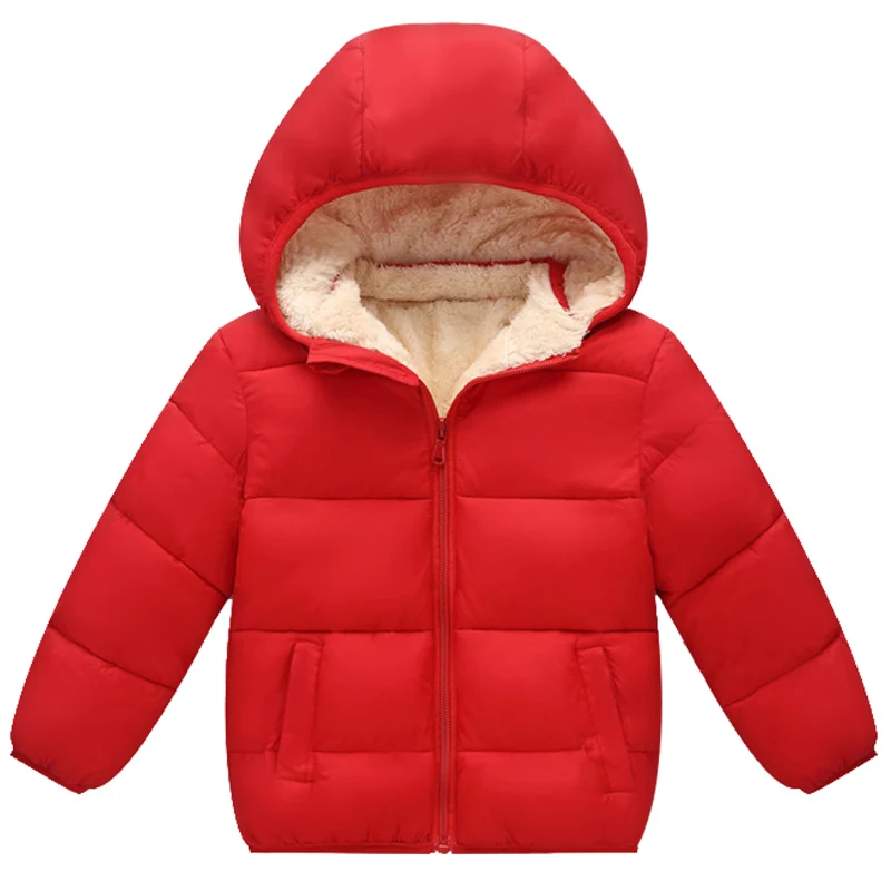 red Рождественская одежда для детей 1-6 лет; модная зимняя теплая верхняя одежда для маленьких мальчиков; утепленная флисовая куртка с капюшоном из искусственной кожи; верхняя одежда - Цвет: red